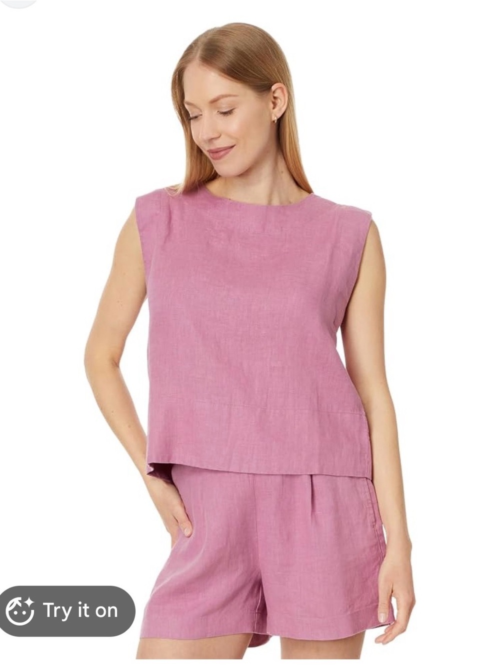 Madewell | 100% Linen Sleeveless Top with Back Buttons